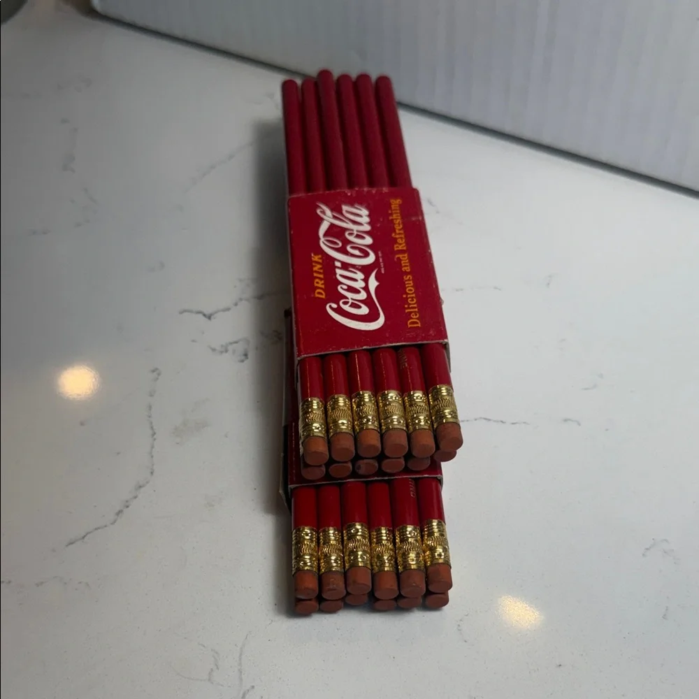 Vintage Coca Cola Red Pencil Case Set